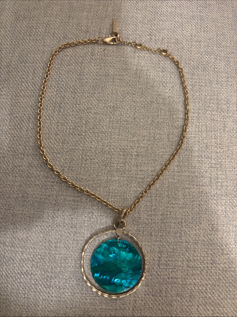 Kenneth Cole Gold-Tone Necklace with Turquoise Pendant